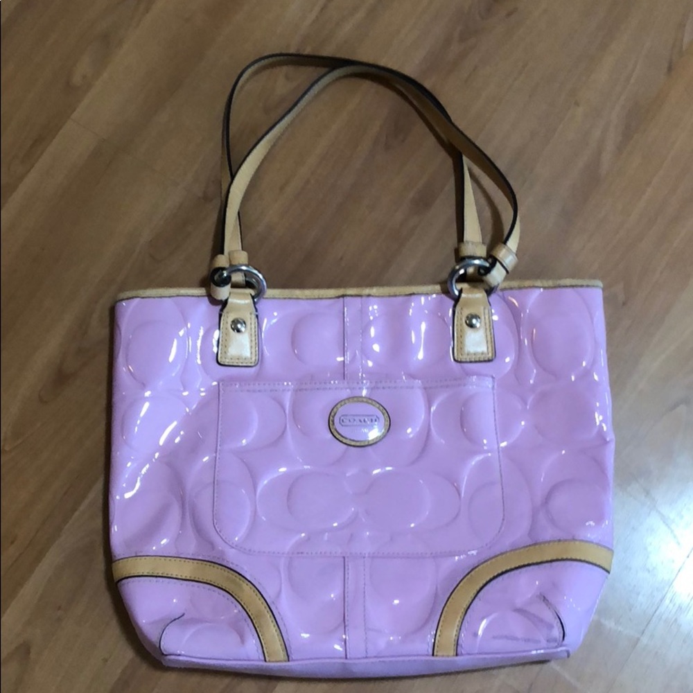 Coach Pink Patten Leather handbag